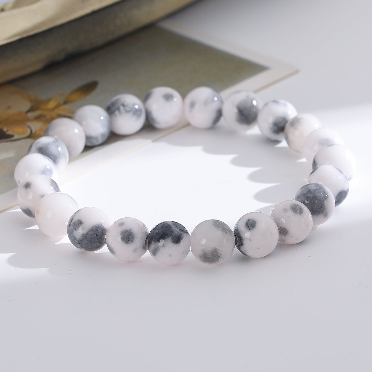 1pc/8mm Natural Crystal Beaded Bracelet Series Boho Elasticity Friendship Bracelet