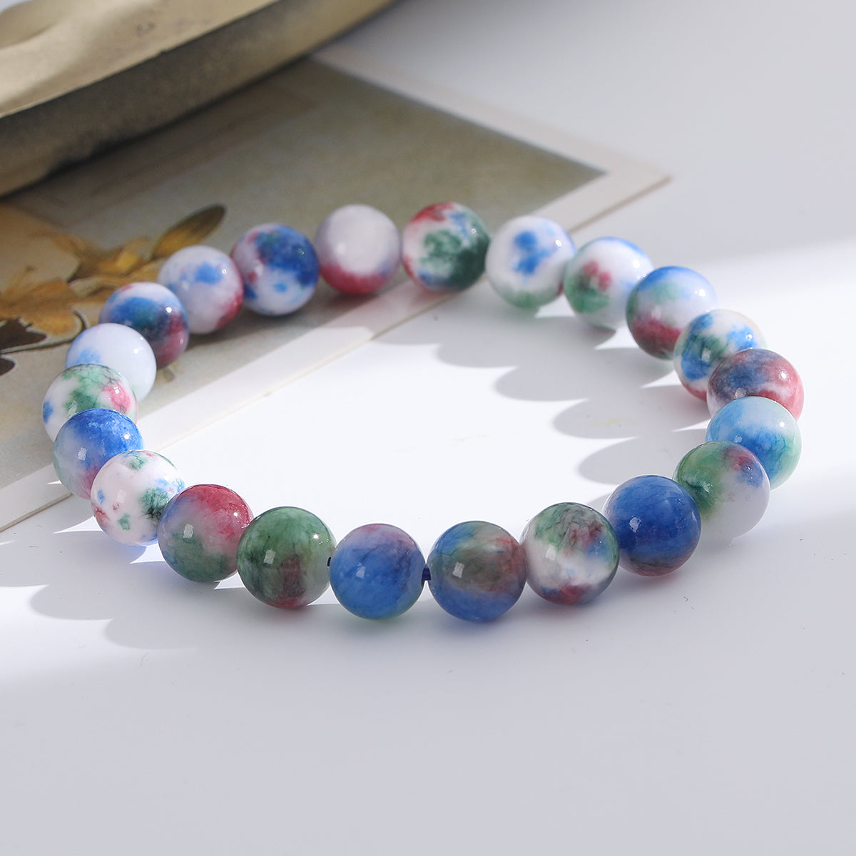 1pc/8mm Natural Crystal Beaded Bracelet Series Boho Elasticity Friendship Bracelet
