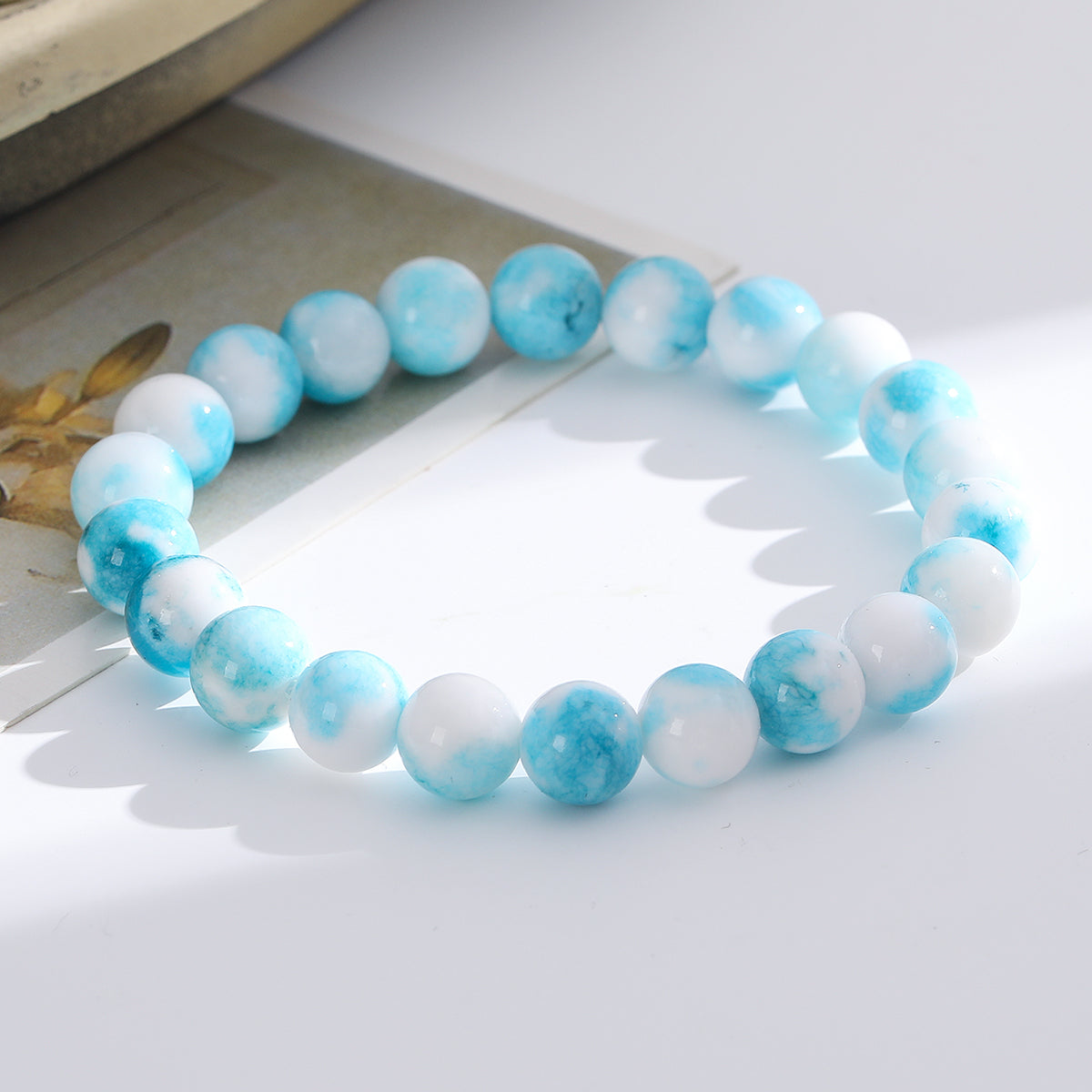 1pc/8mm Natural Crystal Beaded Bracelet Series Boho Elasticity Friendship Bracelet