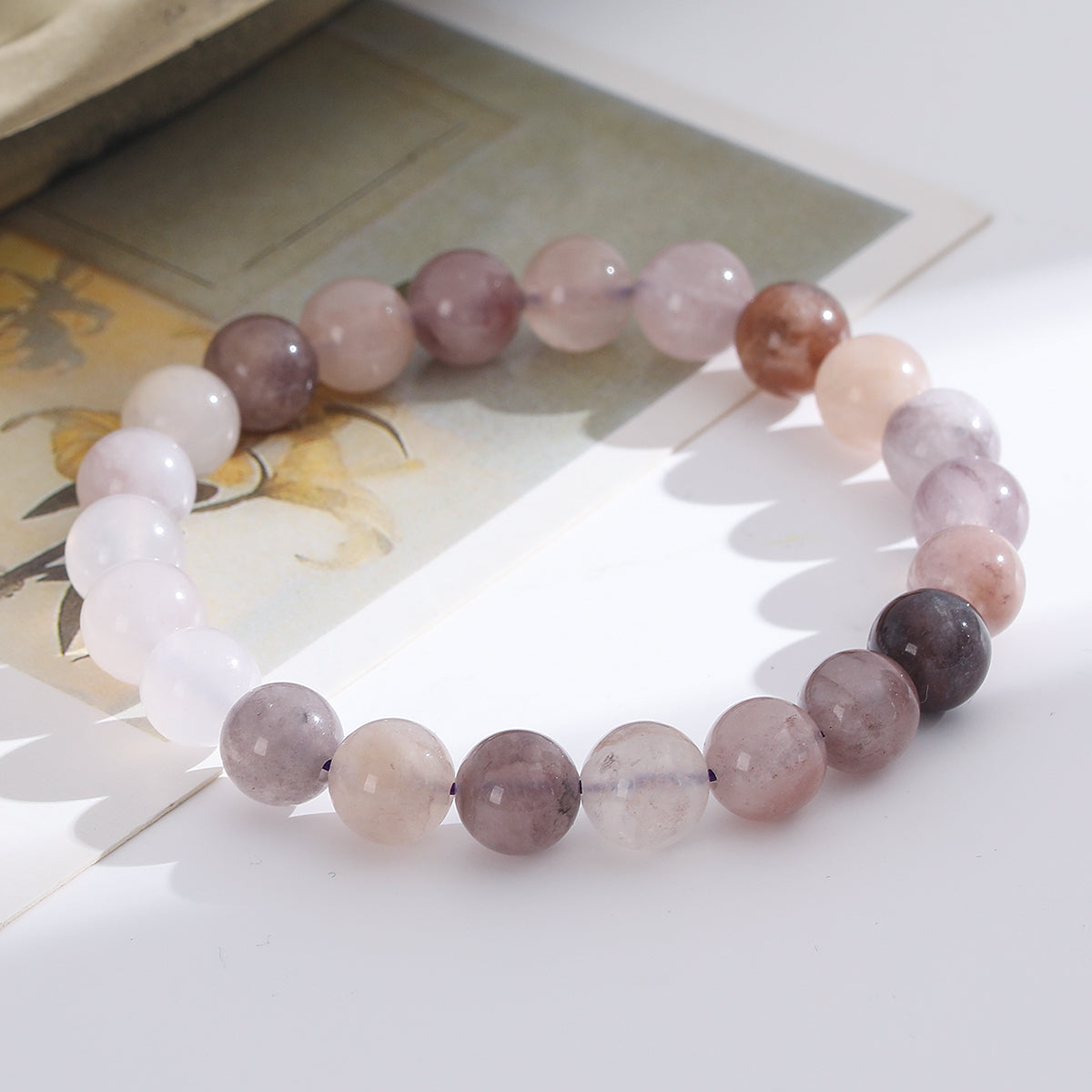 1pc/8mm Natural Crystal Beaded Bracelet Series