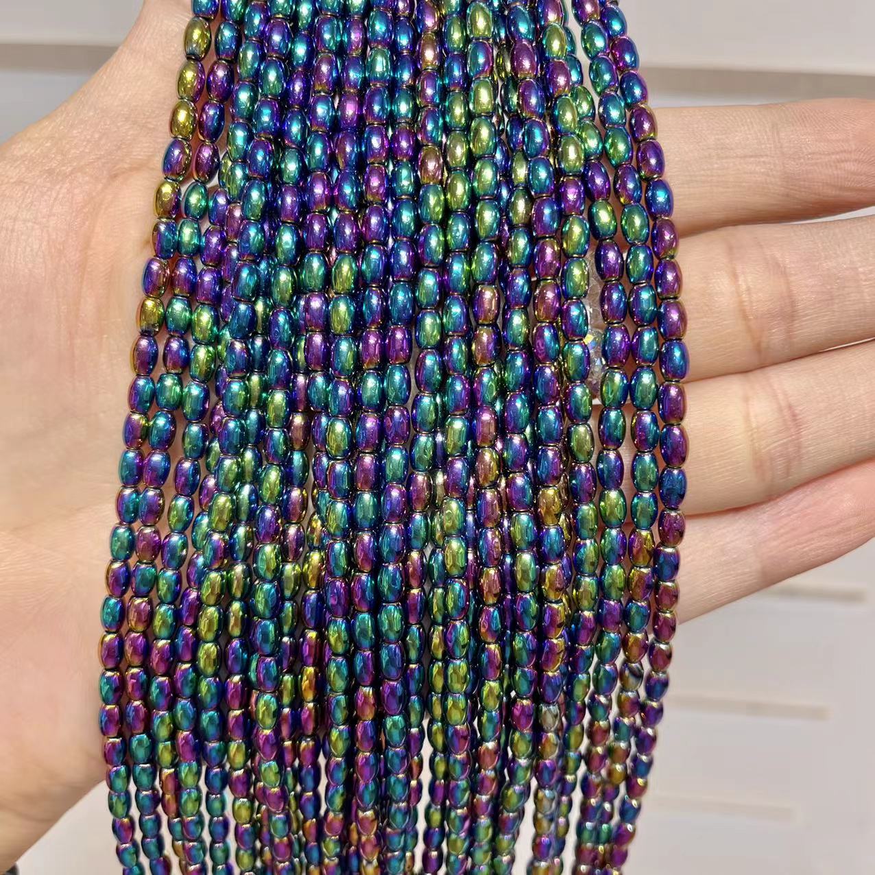 Hematite Oval Shape 15'' Strand 3x5MM
