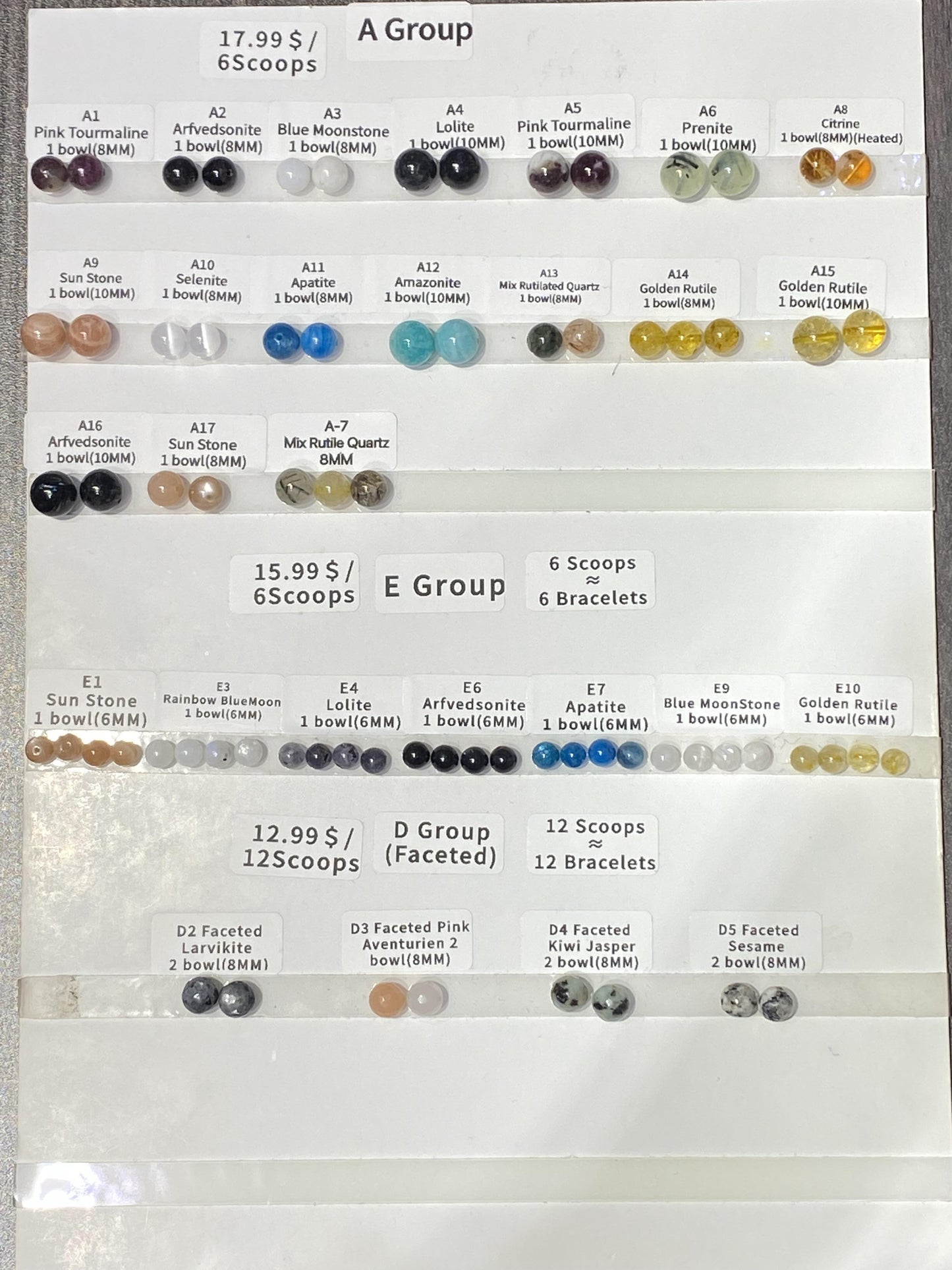 【1 Set=3 Strands】Crystal Beads DIY Bag A Group【Every order will go with the free needle(Random pick),string(Random pick)】