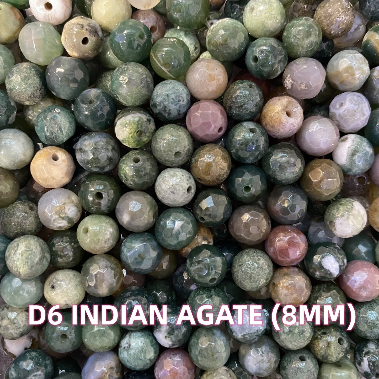 【1 Set=6 strands】D Group Crystal Faceted Beads DIY Bag 【Every order will go with the free needle(Random pick),string(Random pick)】