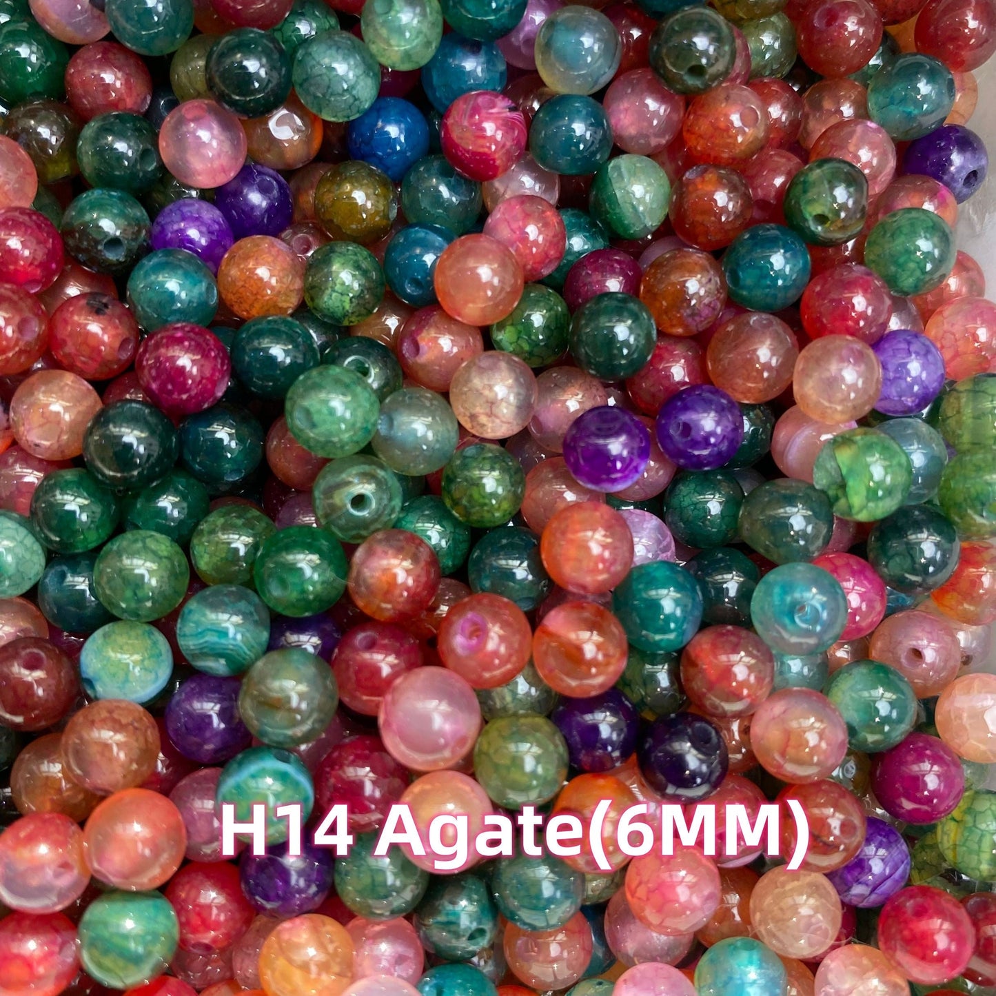 【6 Strands≈12 Bracelets】Crystal 6MM Beads DIY Bag H Group 【Every order will go with the free needle(Random pick),string(Random pick)】
