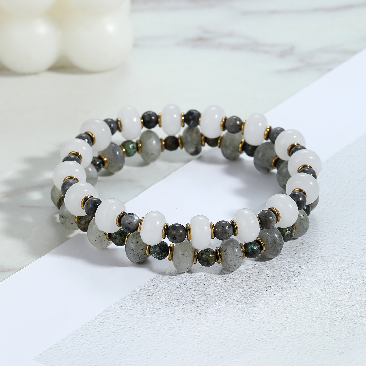 Multi-layer Natural Crystal Stone Beaded Bracelet Series 8mm