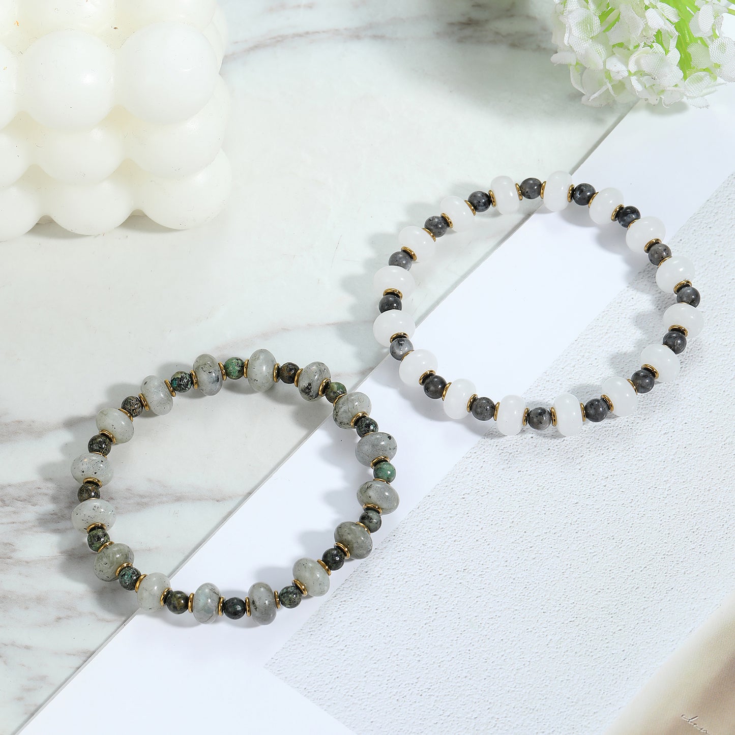 Multi-layer Natural Crystal Stone Beaded Bracelet Series 8mm