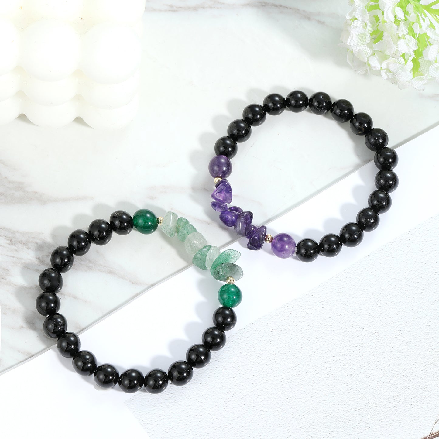 Multi-layer Natural Crystal Stone Beaded Bracelet Series 8mm