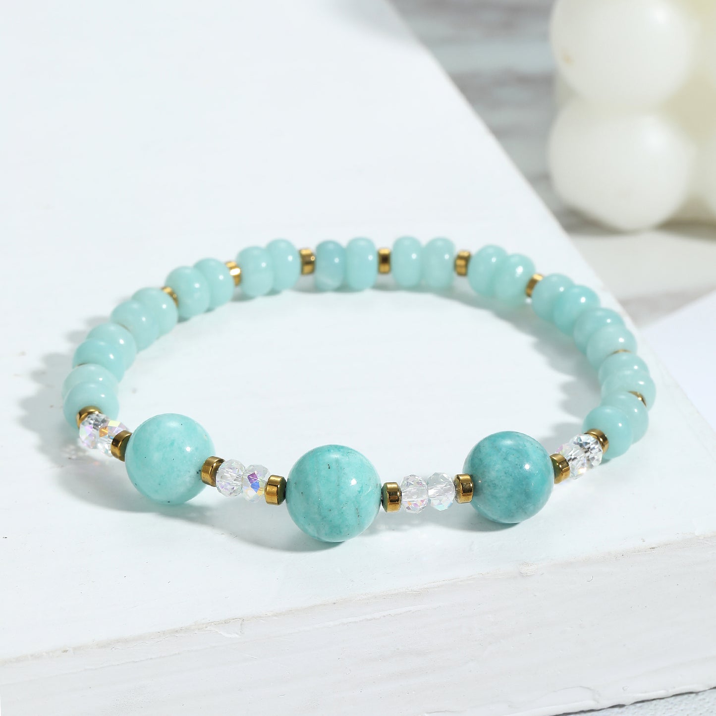 1pc Natural Crystal Stone Beaded Bracelet Series