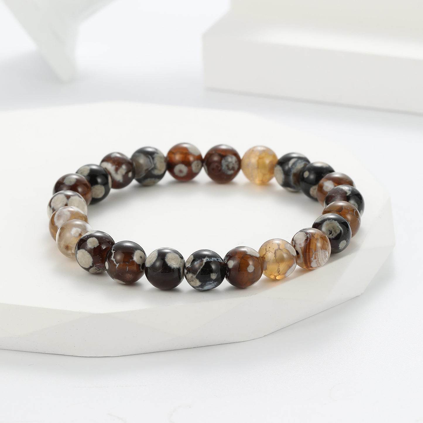 1pc/8mm Natural Crystal Beaded Bracelet Series