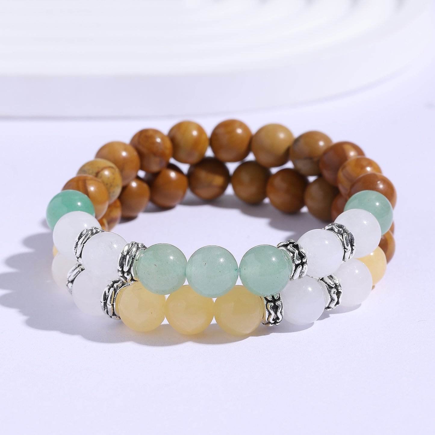 Multi-layer Natural Crystal Stone Beaded Bracelet Series 8mm