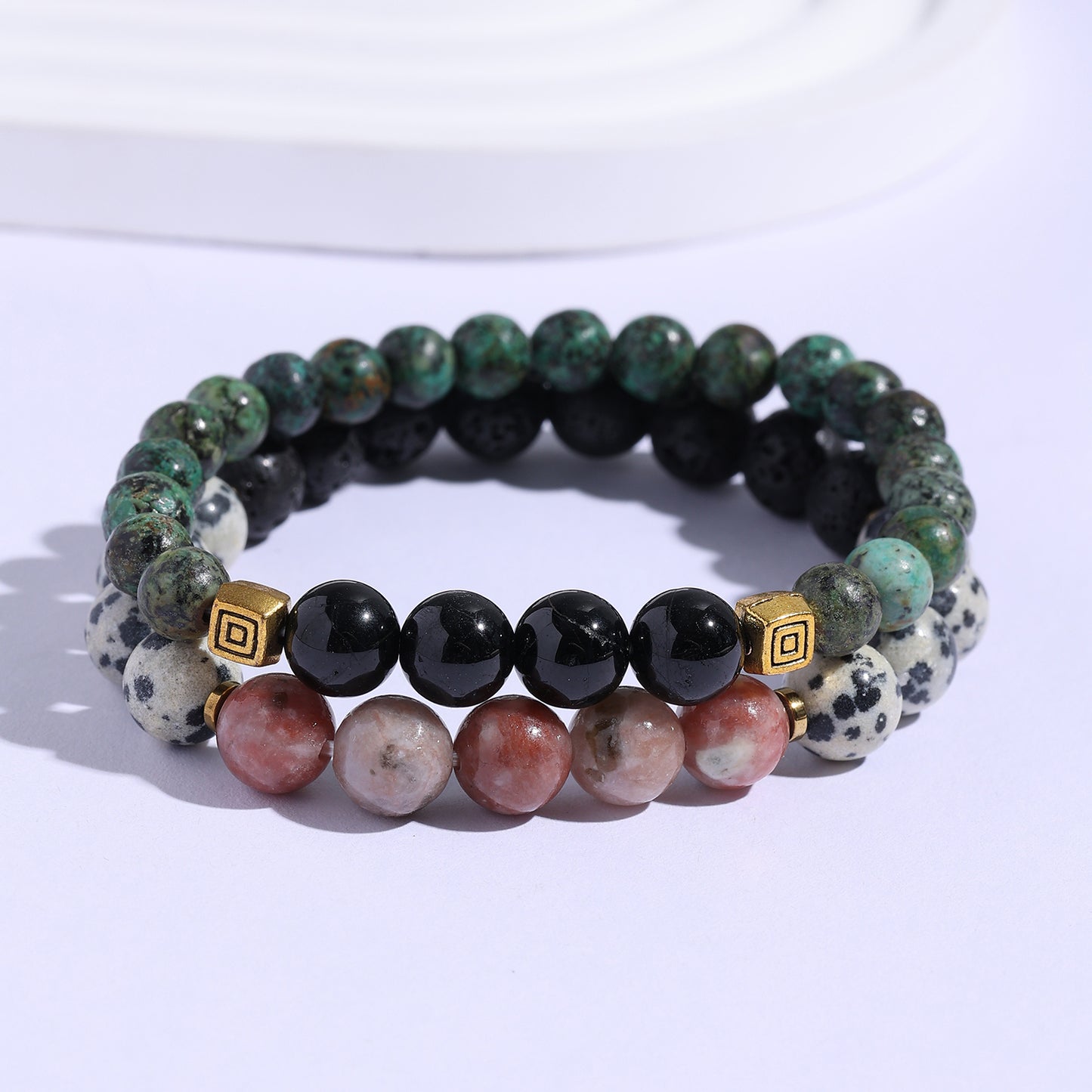 Multi-layer Natural Crystal Stone Beaded Bracelet Series 8mm