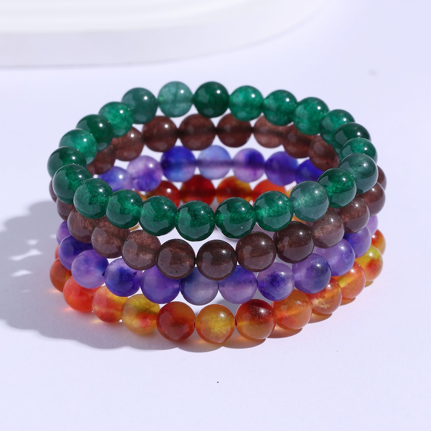 Multi-layer Natural Crystal Stone Beaded Bracelet Series 8mm