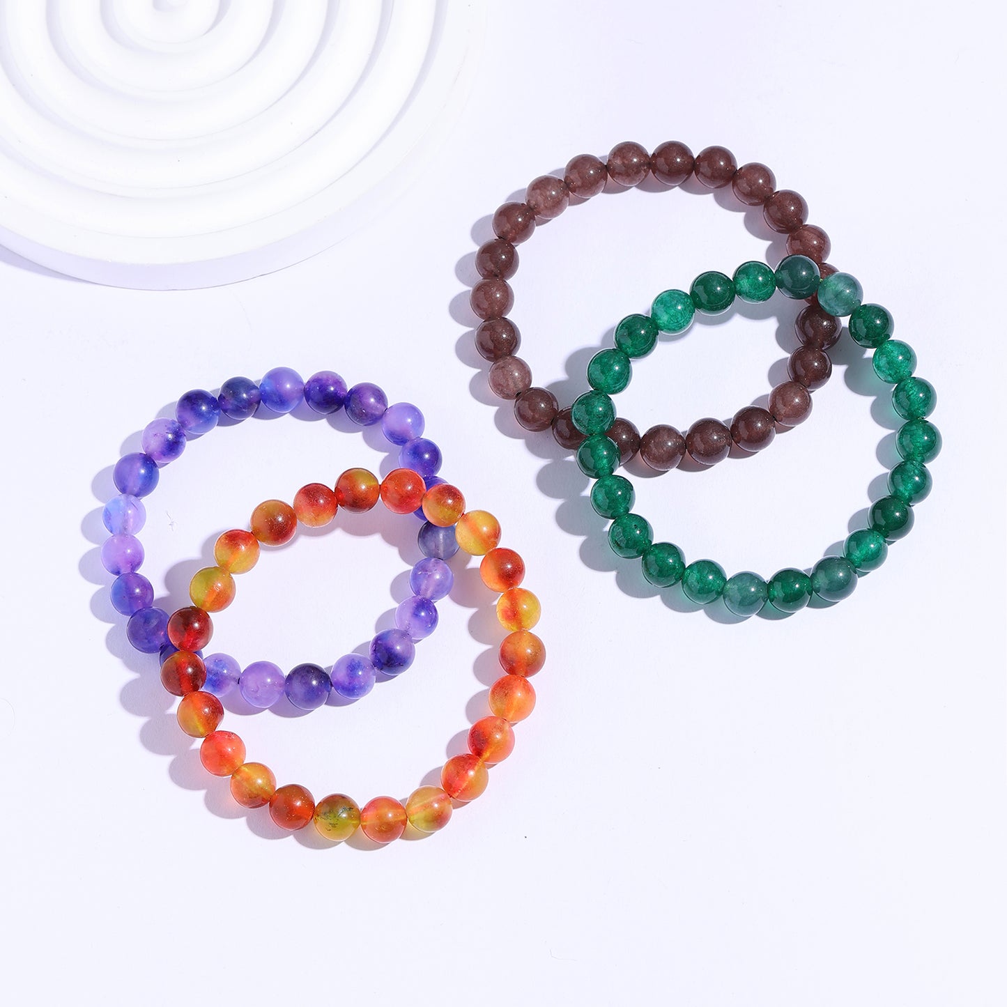 Multi-layer Natural Crystal Stone Beaded Bracelet Series 8mm