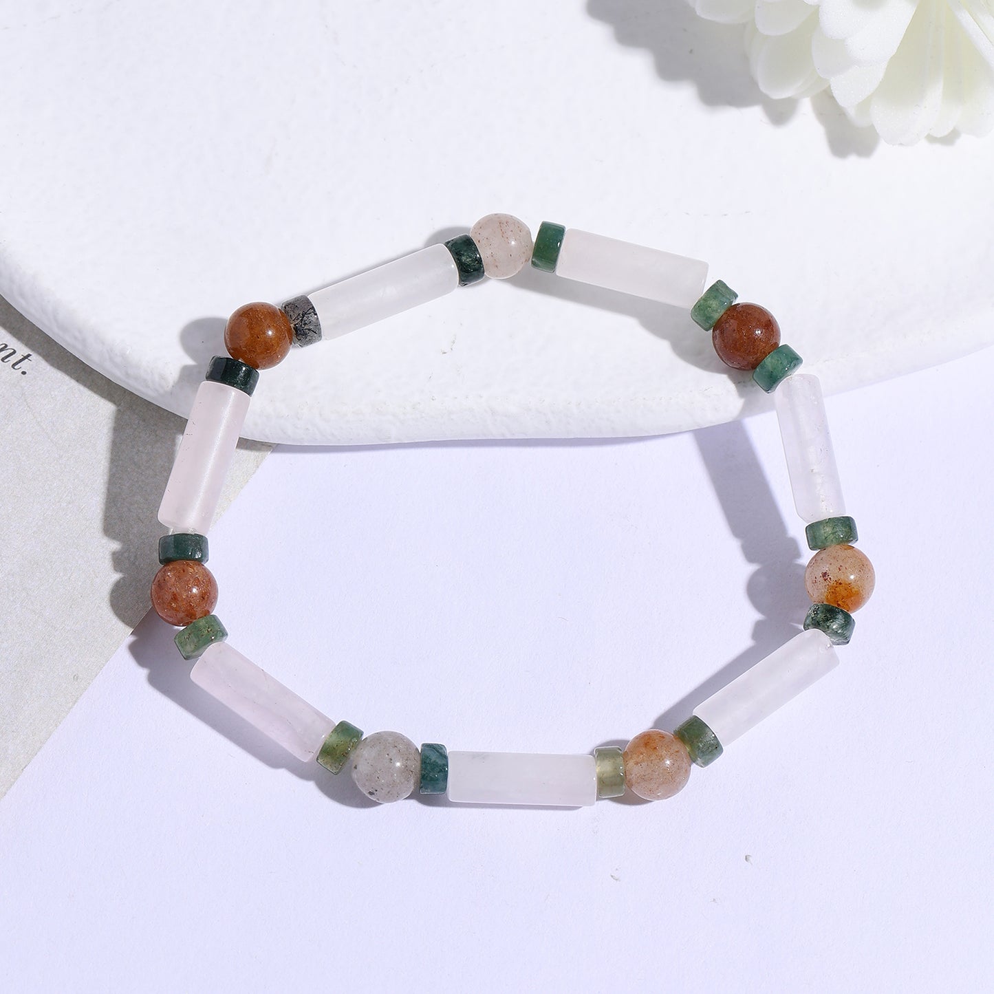 1pc Natural Crystal Stone Beaded Bracelet Series