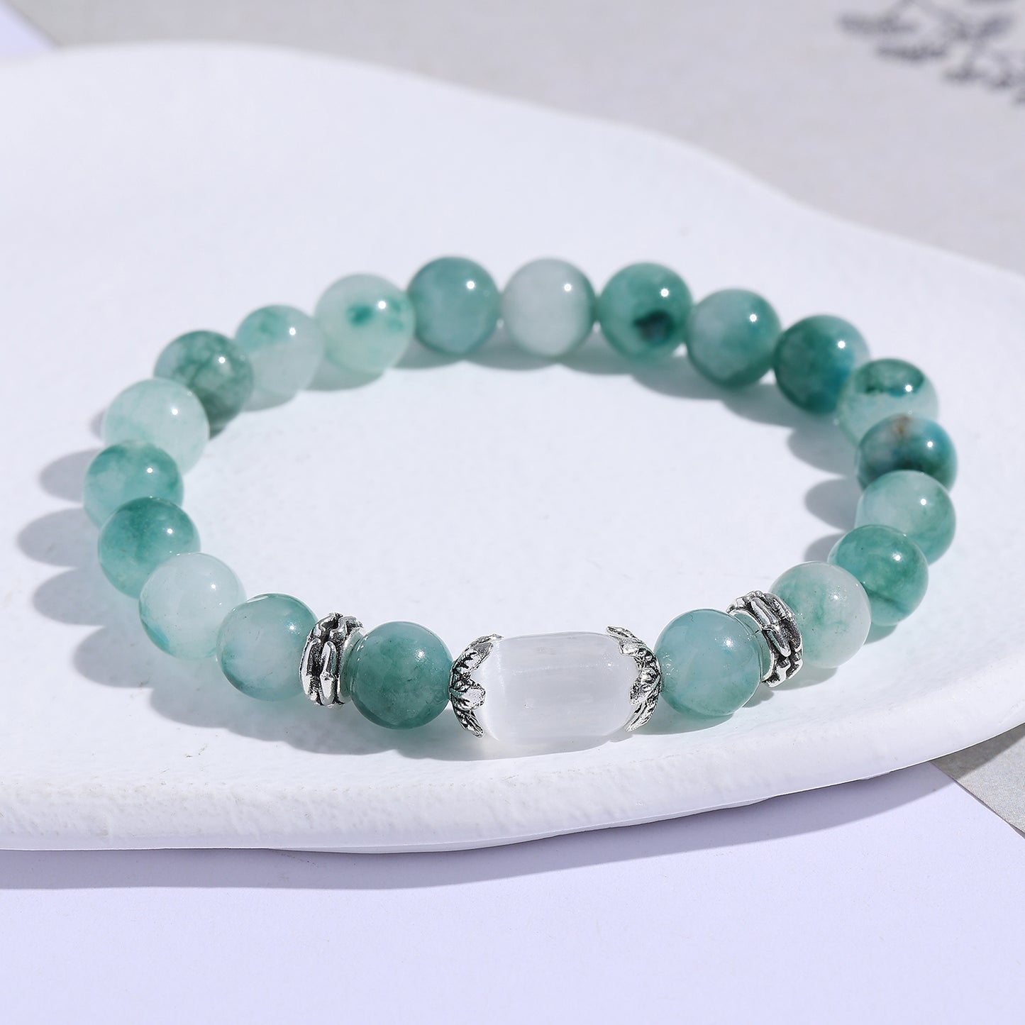 1pc Natural Crystal Stone Beaded Bracelet Series