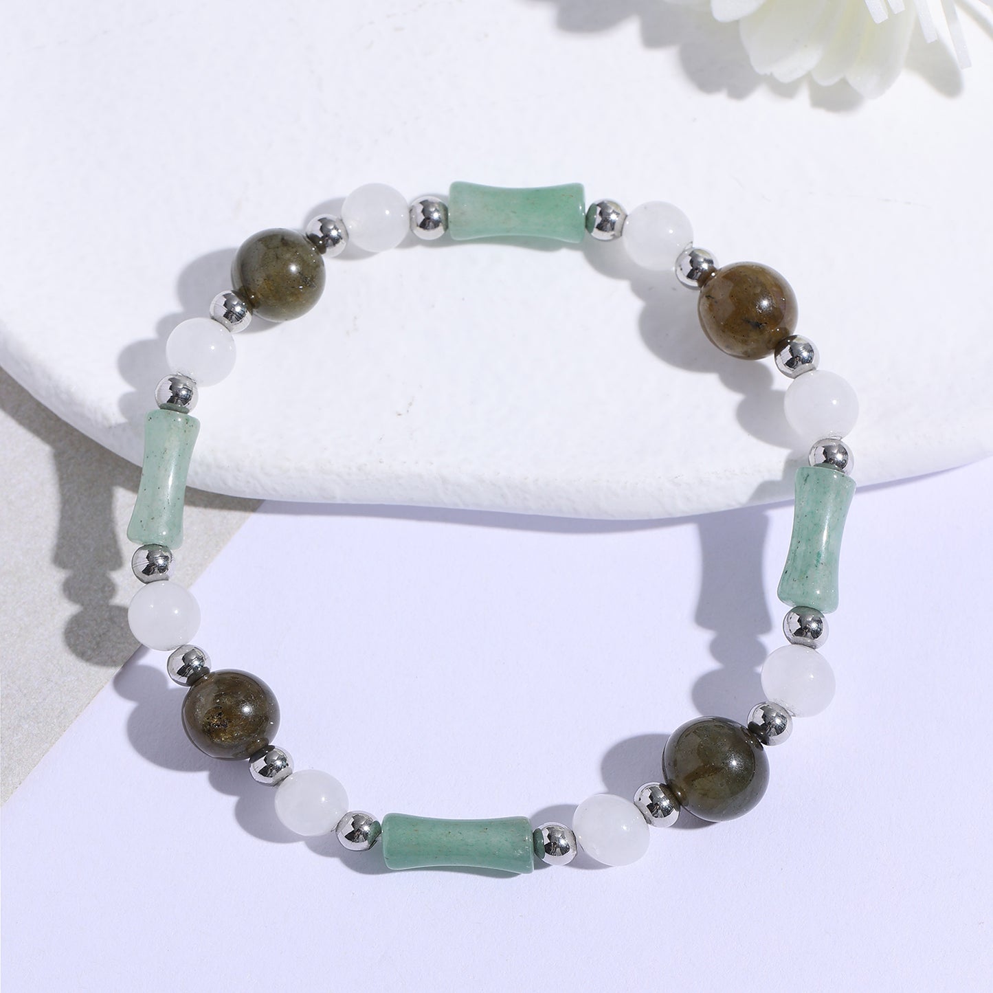 1pc Natural Crystal Stone Beaded Bracelet Series