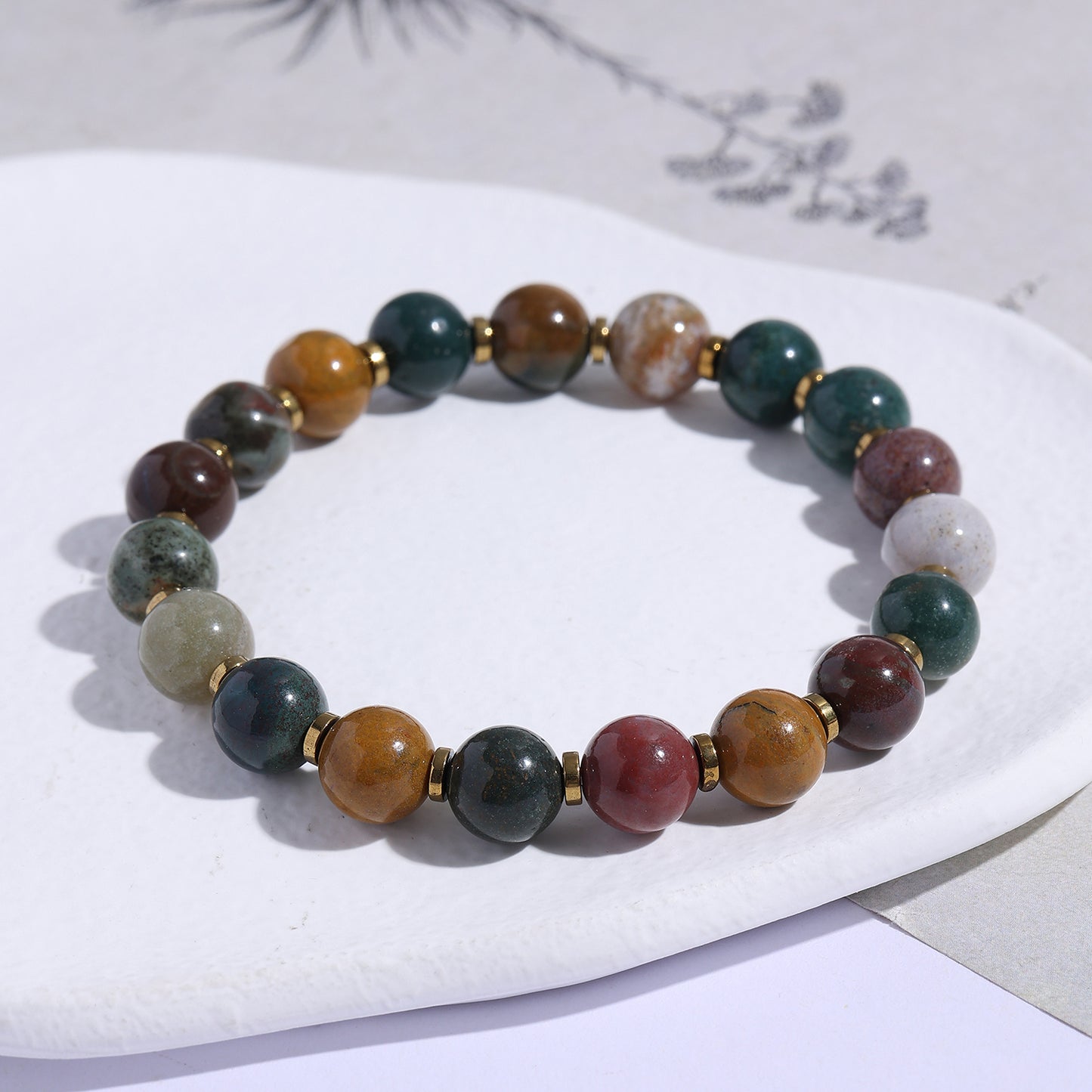 1pc Natural Crystal Stone Beaded Bracelet Series