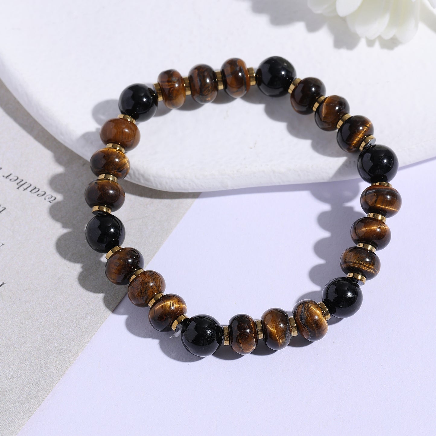 1pc Natural Crystal Stone Beaded Bracelet Series