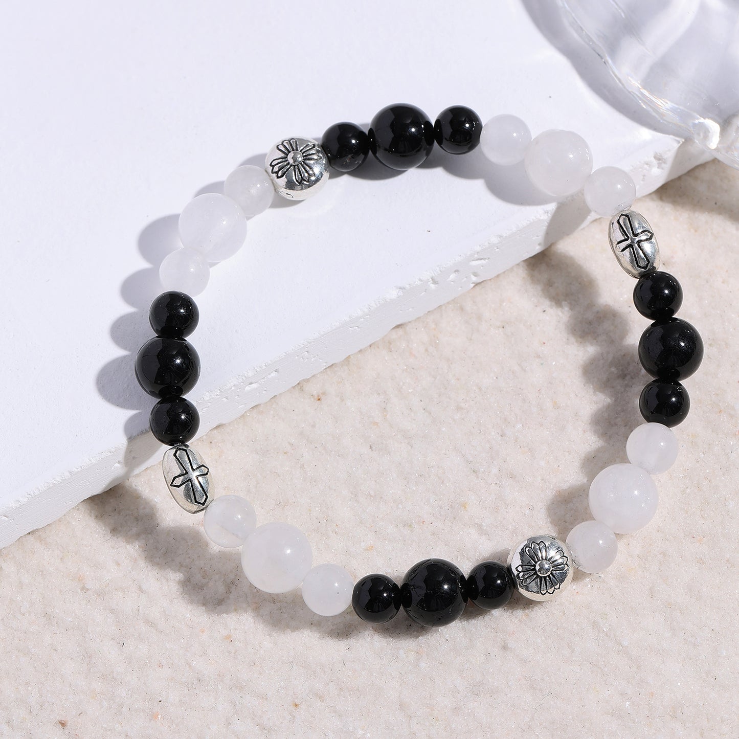 1pc Natural Crystal Stone Beaded Bracelet Series