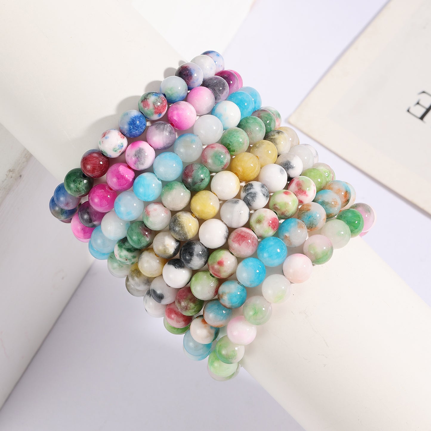 1pc/8mm Natural Crystal Beaded Bracelet Series Boho Elasticity Friendship Bracelet
