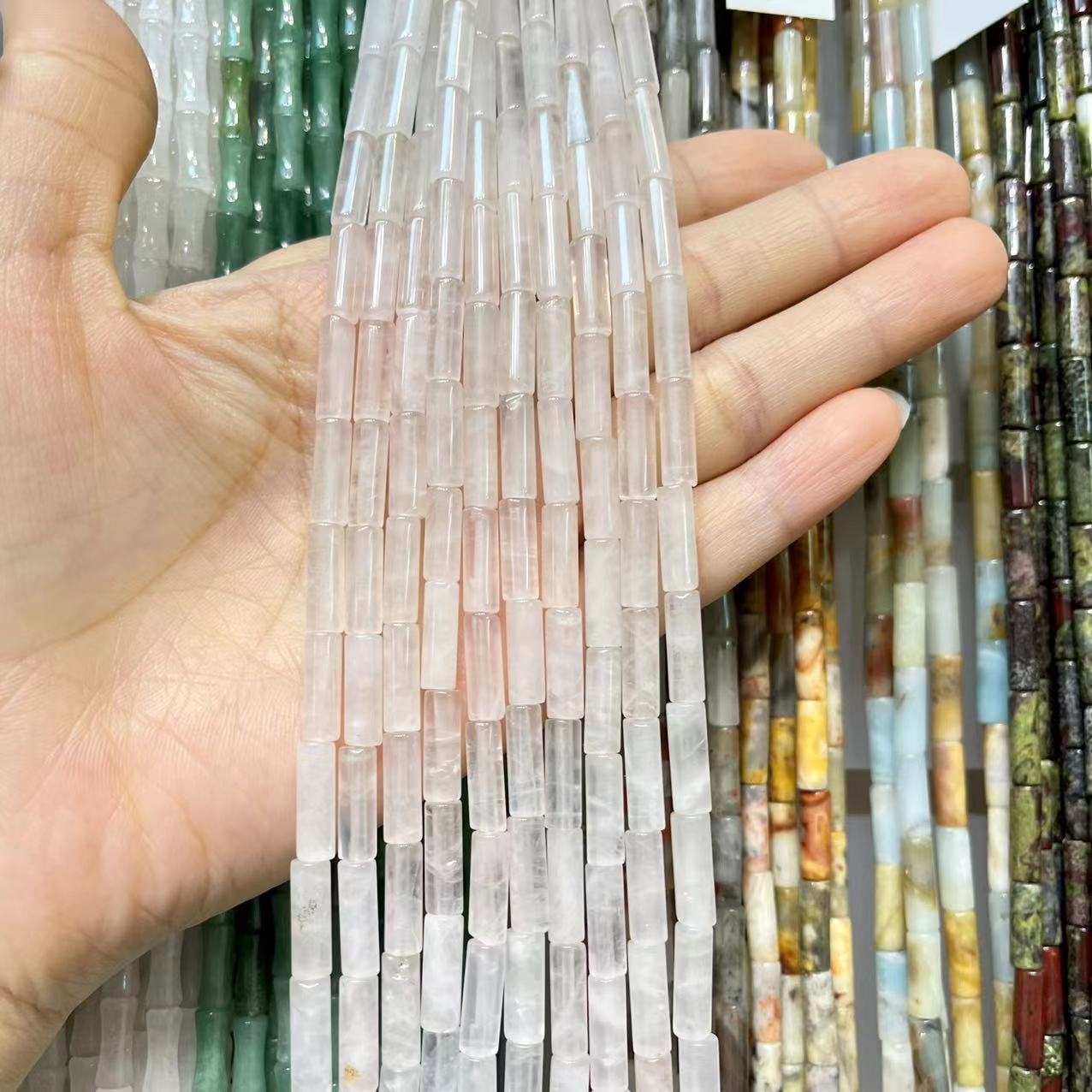 Natural Material Long Tube Beads Series 15-15.5" Strands