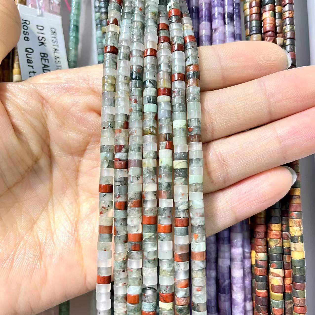 Natural Crystal&Stone Disk Beads 15-15.5" Strands Series