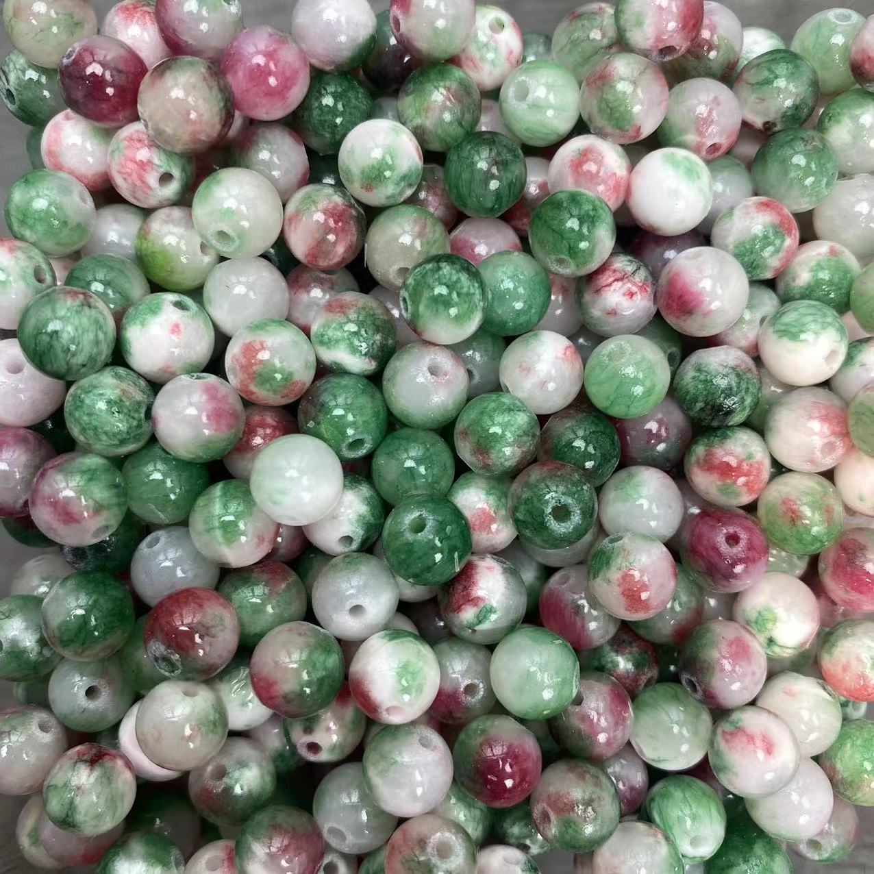 【3 Strands≈6 Bracelets】Crystal Beads DIY Bag Dyed Honey Calcite K Group 【Every order will go with the free needle(Random pick),string(Random pick)