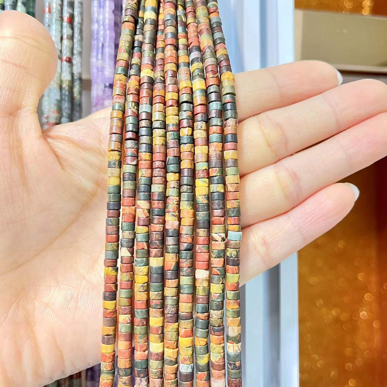 Natural Crystal&Stone Disk Beads 15-15.5" Strands Series