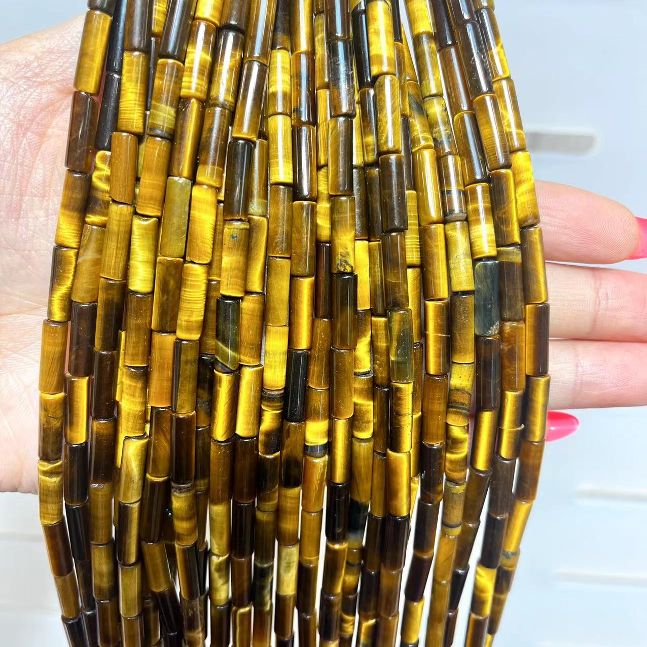 Natural Material Long Tube Beads Series 15-15.5" Strands