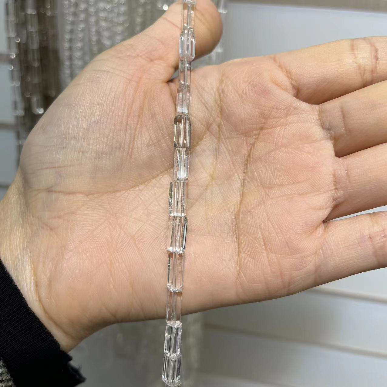 Natural A Grade Clear Quartz Columnar Shape 15'' Strand Beads 4x10/6x20MM