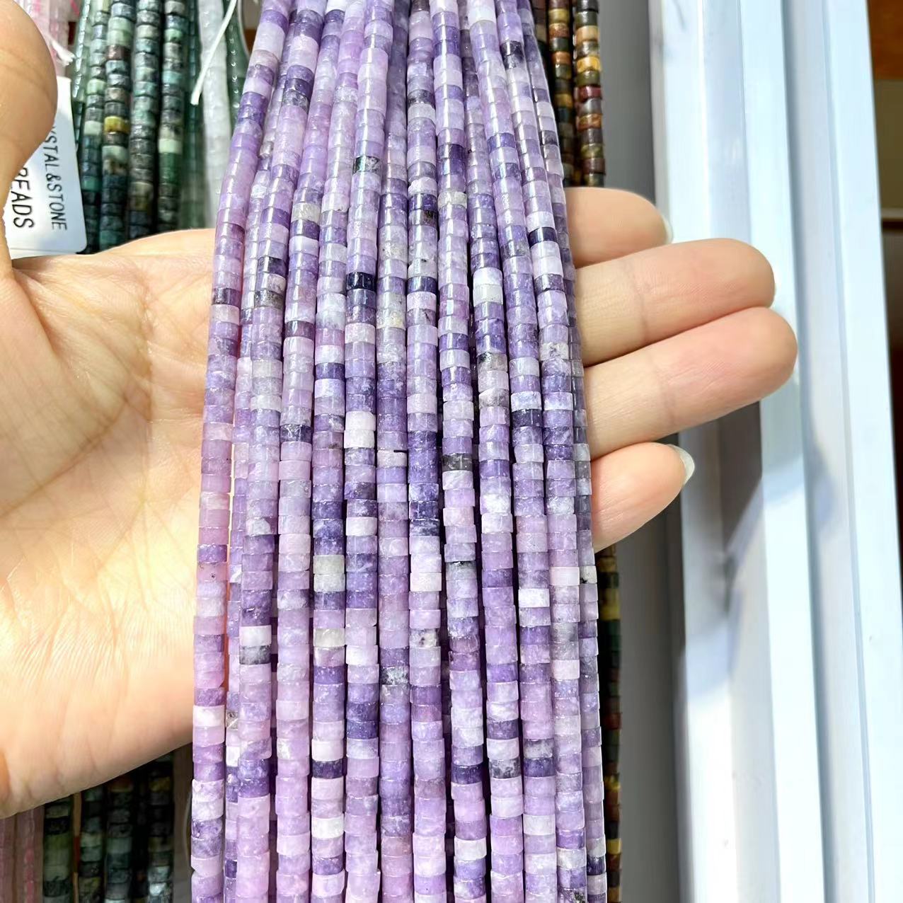 Natural Crystal&Stone Disk Beads 15-15.5" Strands Series