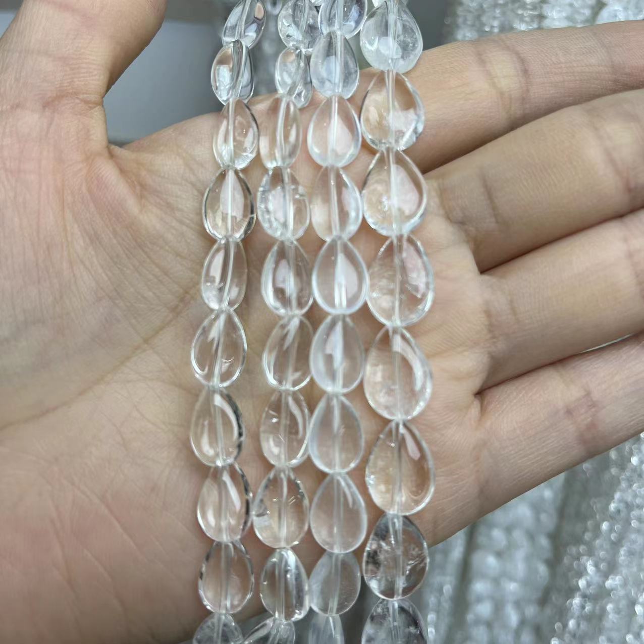 Natural A Grade Clear Quartz Tear Drop Shape 15'' Strand Beads 5x12/5x14/6x17MM