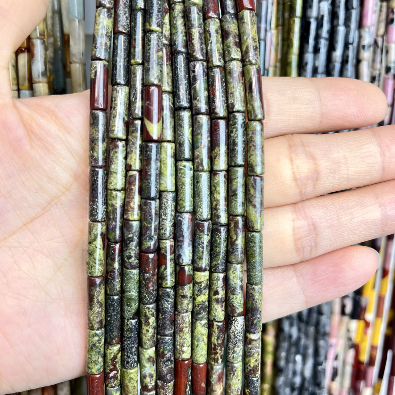 Natural Material Long Tube Beads Series 15-15.5" Strands
