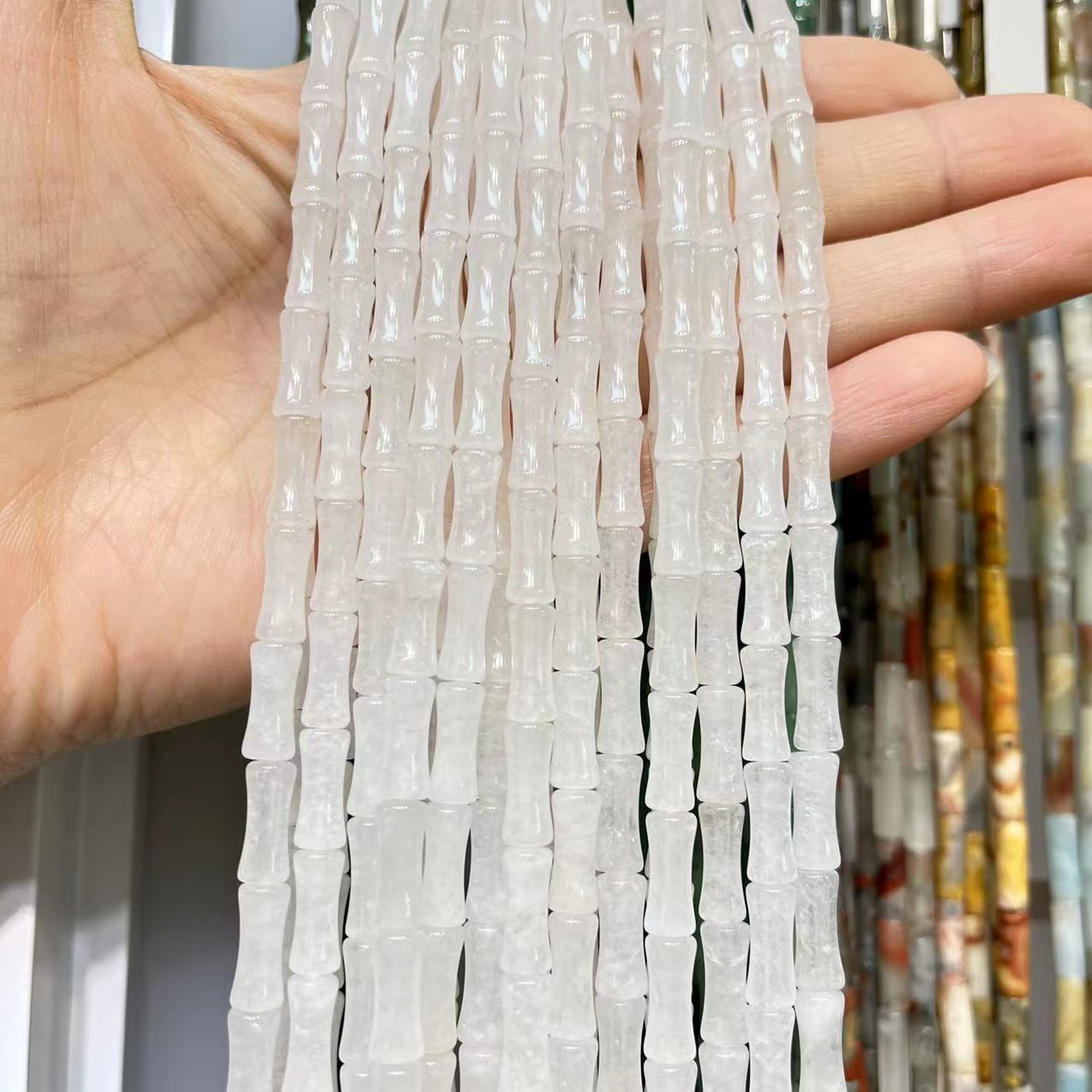 Natural Material Bamboo Shape Beads Series 15"-15.5" Strands