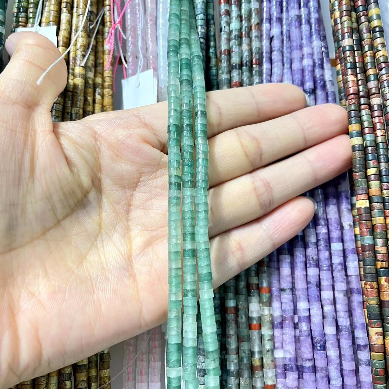 Natural Crystal&Stone Disk Beads 15-15.5" Strands Series