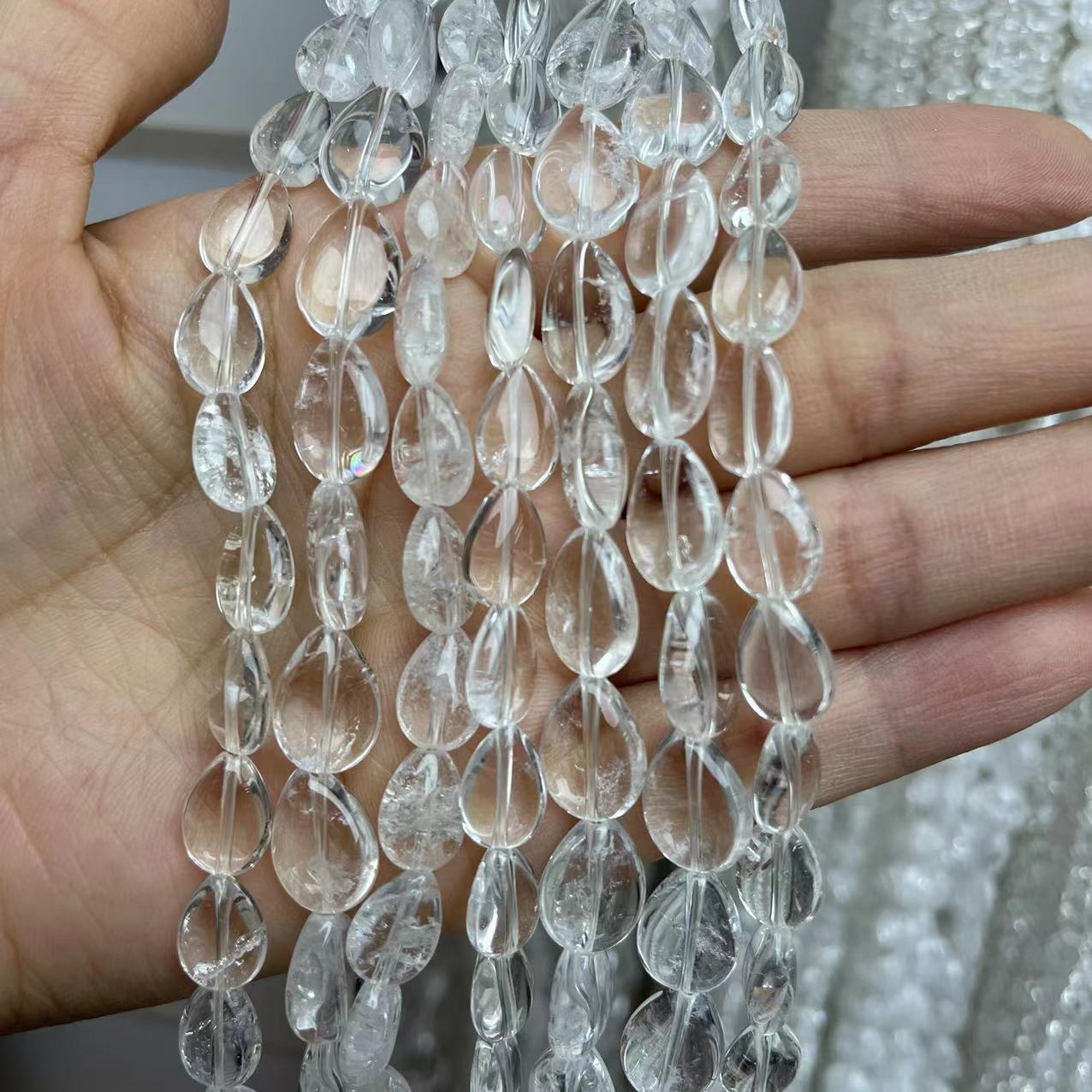 Natural A Grade Clear Quartz Tear Drop Shape 15'' Strand Beads 5x12/5x14/6x17MM