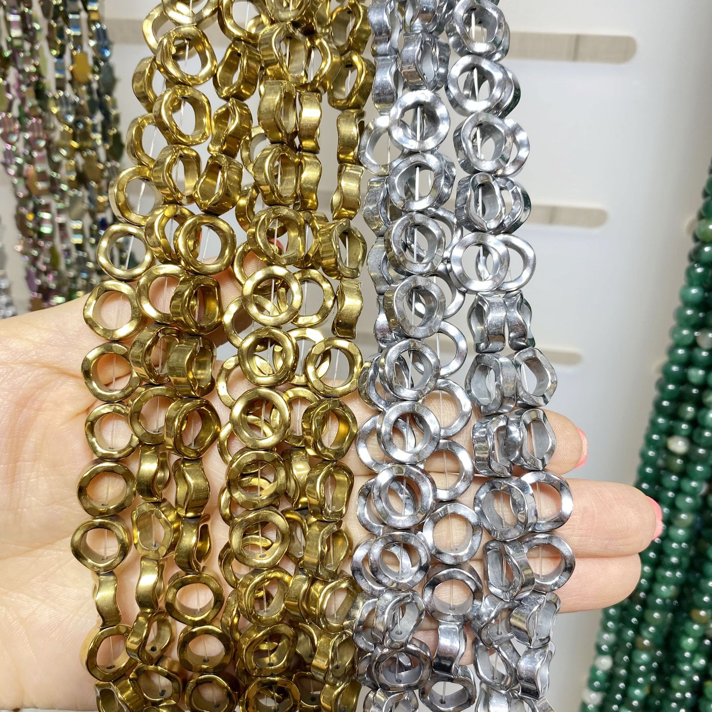 Hematite Beads Frame Shape 15" Strand 4x12