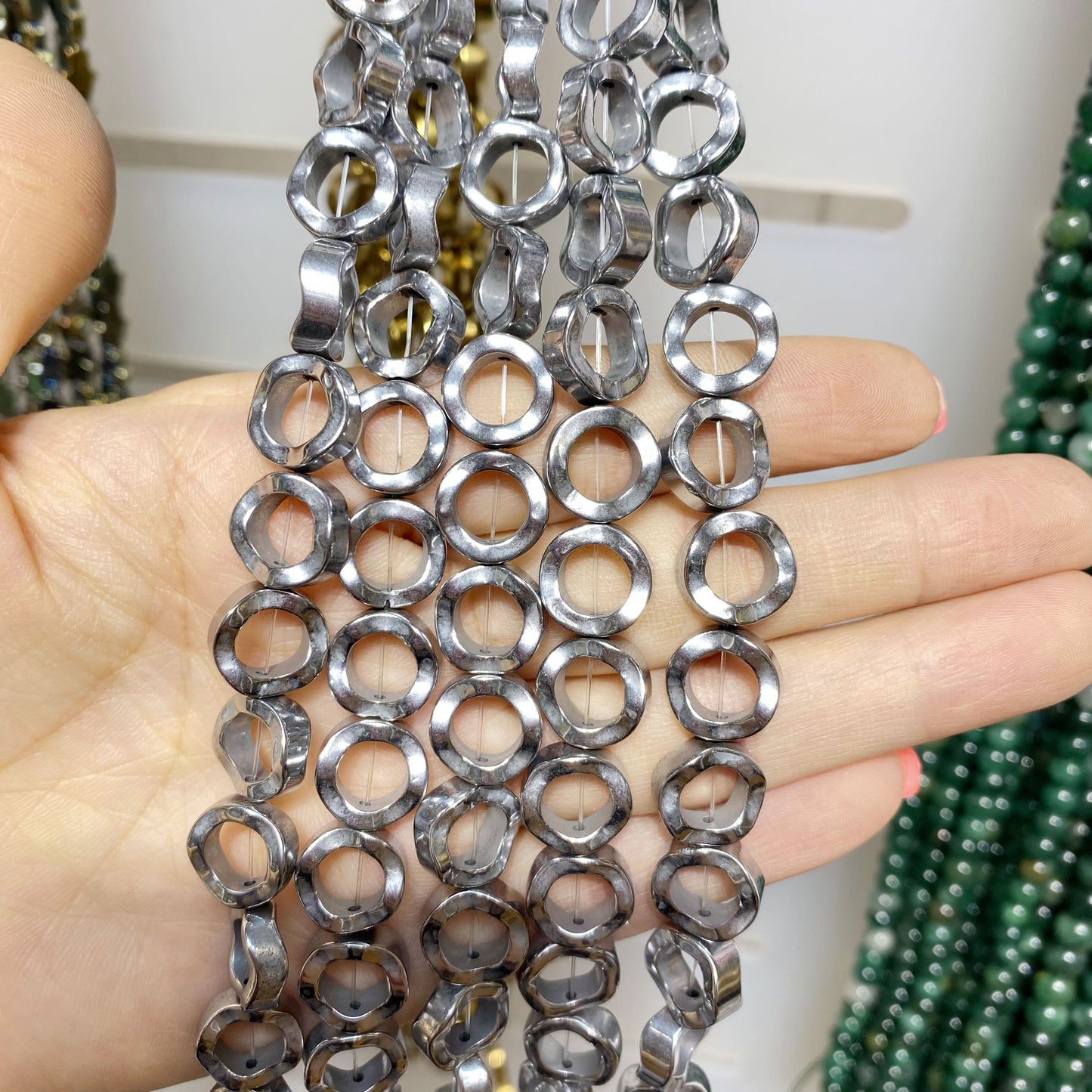 Hematite Beads Frame Shape 15" Strand 4x12