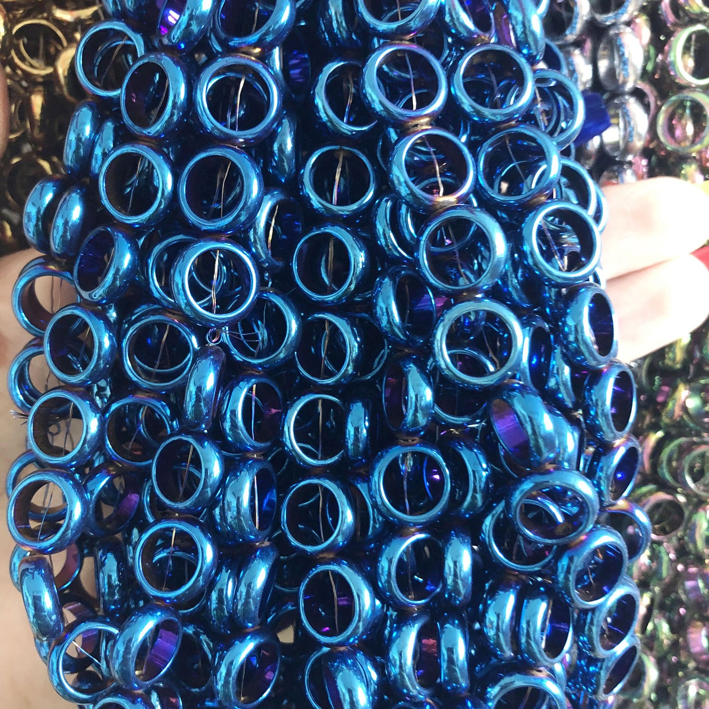 Hematite Round Frame Shape 15-15.5" Strand Suitable for 6-7mm Beads