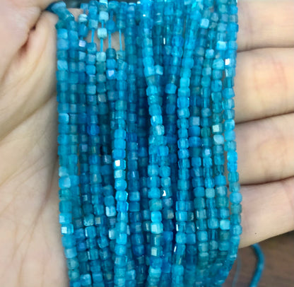 Faceted Cube Natural Crystal&Gem Stone Beads for  DIY,15-15.5" Strand