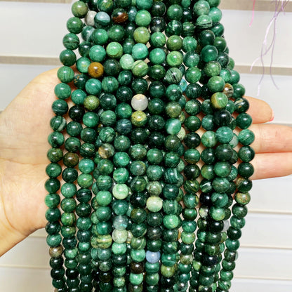 Natural Crystal Green Mica 15-15.5" Strand Beads 6/8MM