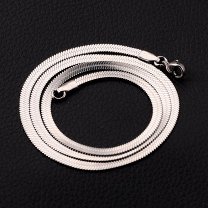 6Pcs Stainless Steel Blade Snake Necklace Chain,Multiple Size,Golden and Silver 2 colors options