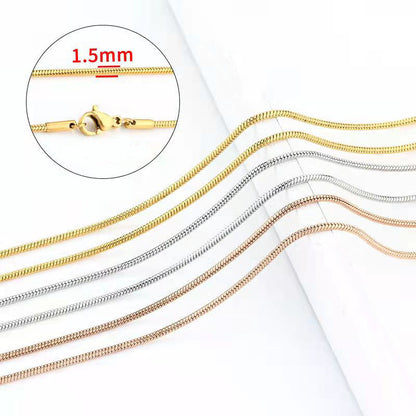 9Pcs Stainless Steel Stainless Steel Round Snake Chain Necklace,Buck sale