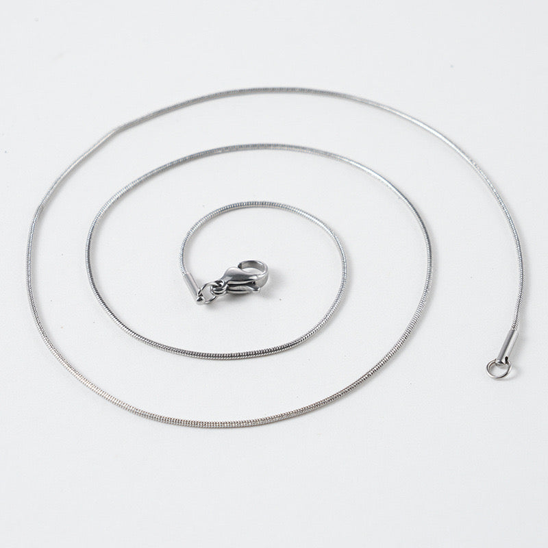 9Pcs Stainless Steel Stainless Steel Round Snake Chain Necklace,Buck sale