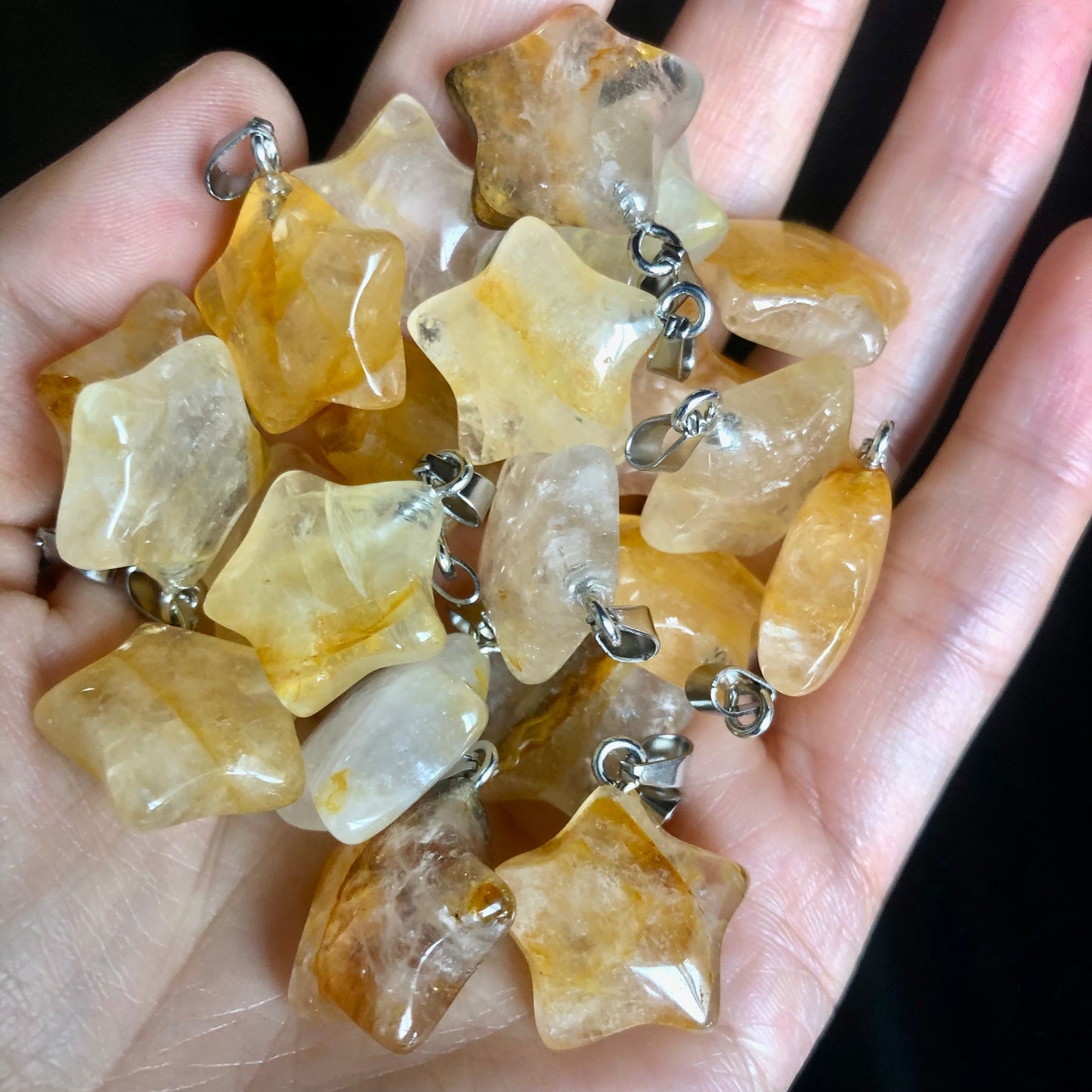 $2 Bulksale Star Shapes Natural Crystal Pendants