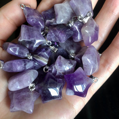 $2 Bulksale Star Shapes Natural Crystal Pendants