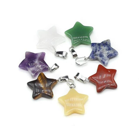 $2 Bulksale Star Shapes Natural Crystal Pendants