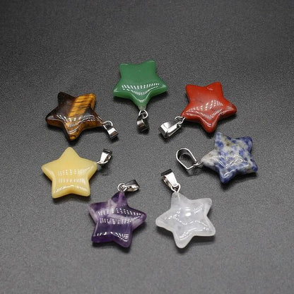 $2 Bulksale Star Shapes Natural Crystal Pendants