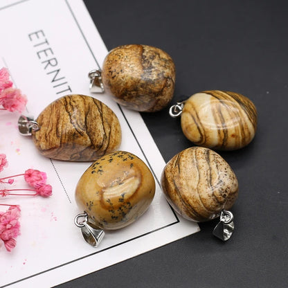 6Pcs Multiple Natural Raw Stone Crystal Irregular Pendants