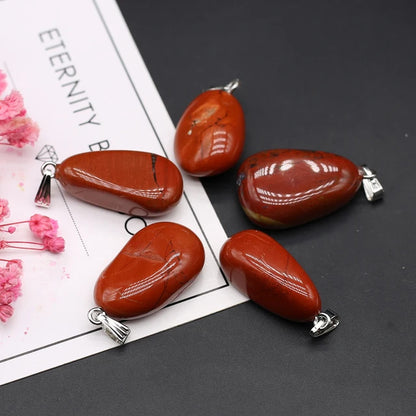 6Pcs Multiple Natural Raw Stone Crystal Irregular Pendants